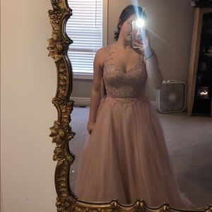 Dusty Pink Ball Gown Prom Dress